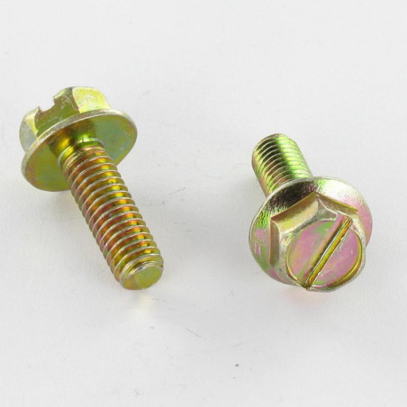 1 x Vite Per Metalli Testa Esagonale M5X18 Flangia 11 Con Intaglio Bicromato