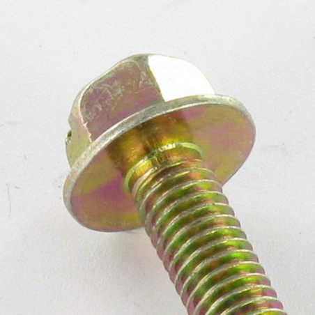 1 x Vite Per Metalli Testa Esagonale M5X18 Flangia 11 Con Intaglio Bicromato