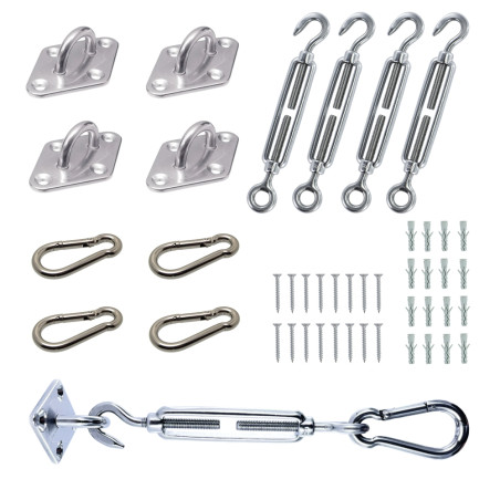 1 x Kit di fissaggio della vela ombreggiante Acciaio Inox