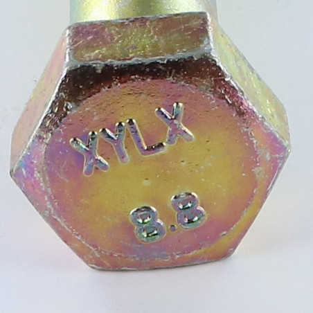 1 x Gambo Del Bullone Parzialmente Filettato Testa Esagonale M20X180 Classe 8.8 Bicromato