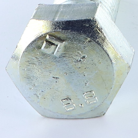 1 x Gambo Del Bullone Parzialmente Filettato Testa Esagonale M27X100 Classe 8.8 Zincate