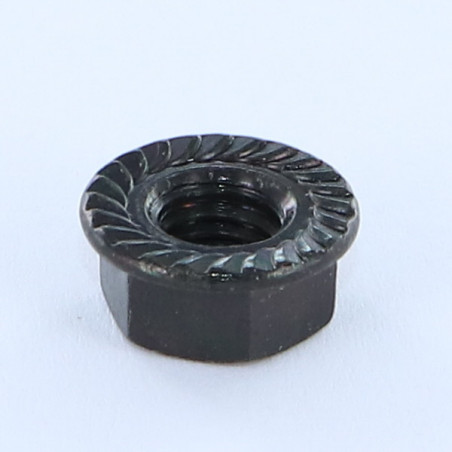 1 x Dado Flangia Dentellato M12 Acciaio Zincato Nero