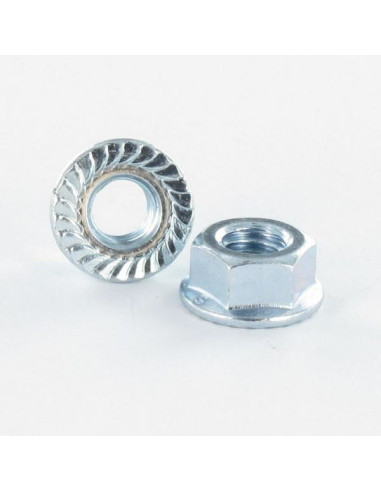1 x Dado Flangia Dentellata M16 Zincate