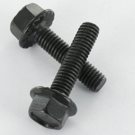 1 x Vite Per Metalli Testa Esagonale M6X16 Acciaio Zincato Nero Flangia Dentellata
