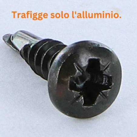1 x Vite Autoperforante Acciaio Inox A2 Nero Testa Cilindrica Bombata Pozy 3,5X13