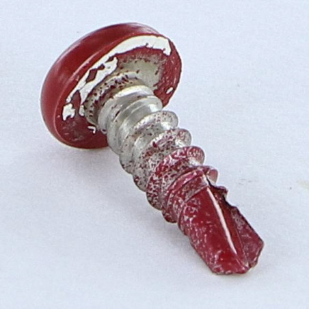 1 x Vite Autoperforante Acciaio Inox A2 Testa Cilindrica Bombata Pozy 3,5X13 Ral3011 Rosso Marrone ROU