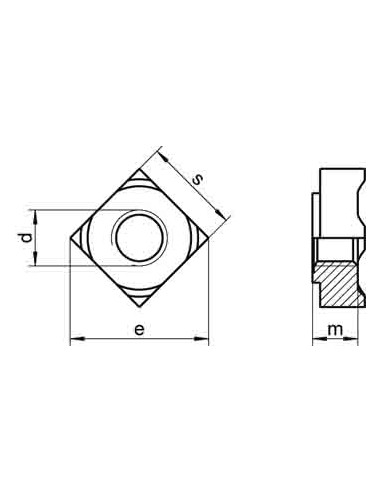 1 x Dado Quadrato A Saldare M8 14X14X6,5...