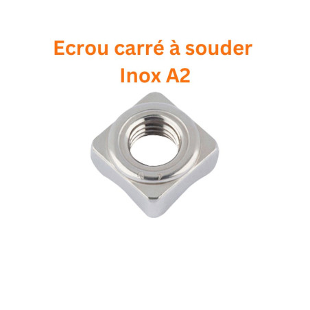 1 x Dado Quadrato A Saldare M5 9X9X4.2 Acciaio Inox A2