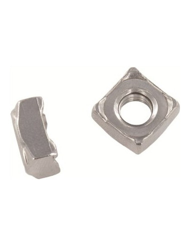 1 x Dado Quadrato A Saldare M5 9X9X4.2 Acciaio...