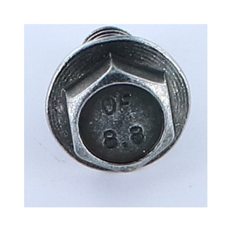 1 x Vite Per Metalli Testa Esagonale M10X20 Flangia Dentellata Classe 8.8 Acciaio Zincato Nero