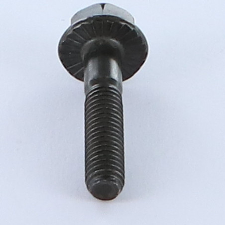 1 x Vite Per Metalli Testa Esagonale M6X30 Filettata Su 18 Flangia Dentellata Classe 8.8 Acciaio Zincato Nero