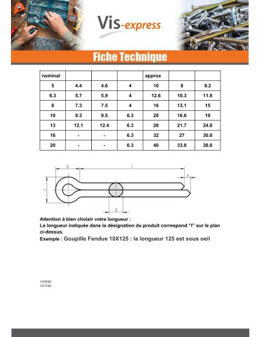 1 x Pasadores Con Intaglio Acciaio Inox A4 2,5X25