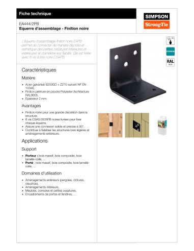1 x Staffe SIMPSON Strong Tie 40X40X40 Spessore...