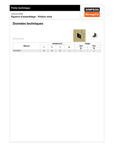 1 x Staffe SIMPSON Strong Tie 40X40X40 Spessore...