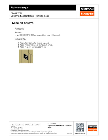1 x Staffe SIMPSON Strong Tie 40X40X40 Spessore...