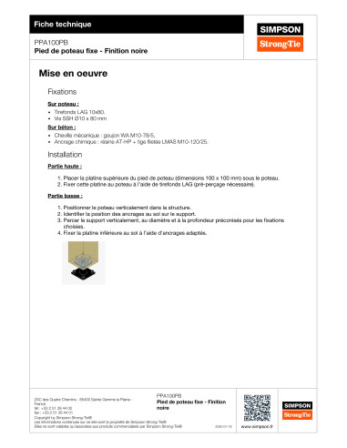 1 x Base de correio fisso SIMPSON Strong Tie...