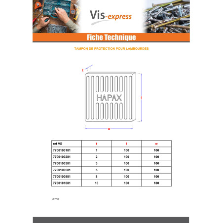 1 x Lotto di 18 Cuscinetti di protezione per travetti 100X100X10 EPDM