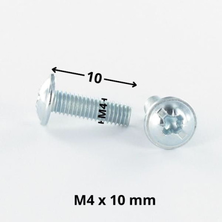 1 x Vite Testa Poelier Larga Pozy Con Intaglio M4X10 Zincate