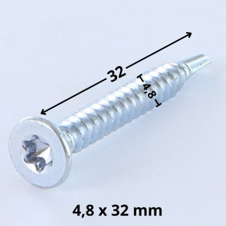 1 x Vite Autoperforante Testa Forata T25 4,8X32 Zincate