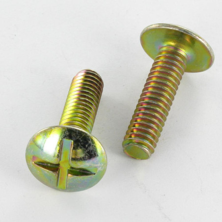 1 x Vite Testa Poelier Larga Con Intaglio In Croce M6X75 Bicromato