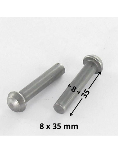 1 x Rivetto Testa Poelier 8X35 Acciaio Grezzo