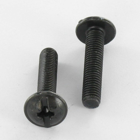 1 x Vite Testa Poelier Larga Pozy Con Intaglio M6X20 Acciaio Zincato Nero