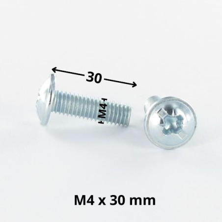 1 x Vite Testa Poelier Larga Pozy Con Intaglio M4X30 Zincate