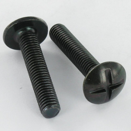 1 x Vite Testa Poelier Larga Con Intaglio In Croce M8X50 Acciaio Zincato Nero