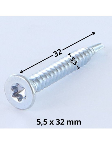 1 x Vite Autoperforante Testa Forata T25 5,5X32...