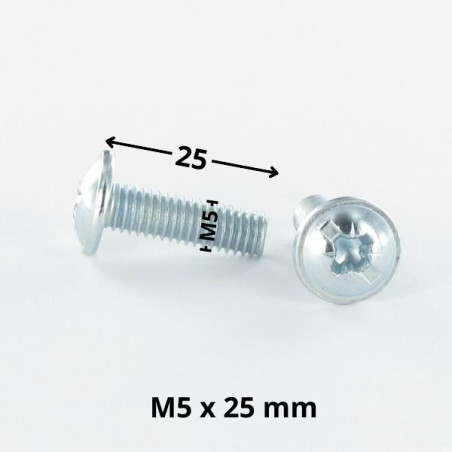 1 x Vite Testa Poelier Larga Pozy Con Intaglio M5X25 Zincate