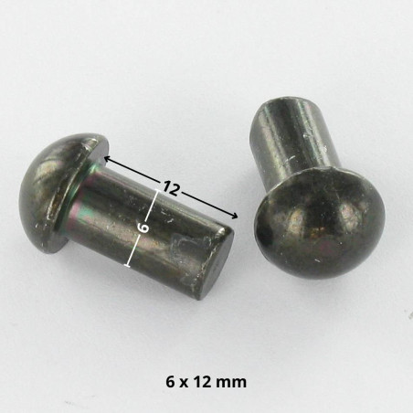 1 x Rivetto Testa Poelier 6X12 Acciaio Zincato Nero