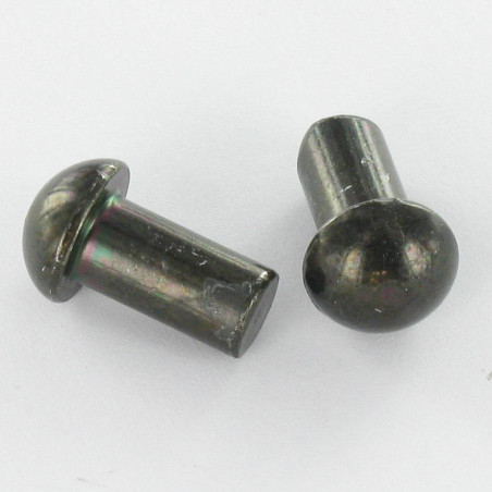 1 x Rivetto Testa Poelier 6,5 x 12 Acciaio Zincato Nero