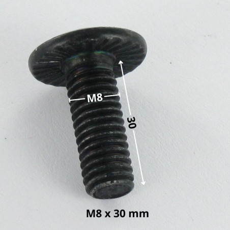 1 x Vite Testa Poelier Larga Chiave Esagonale Da 5 M8X30 Dentellato SOTTO Testa Acciaio Zincato Nero