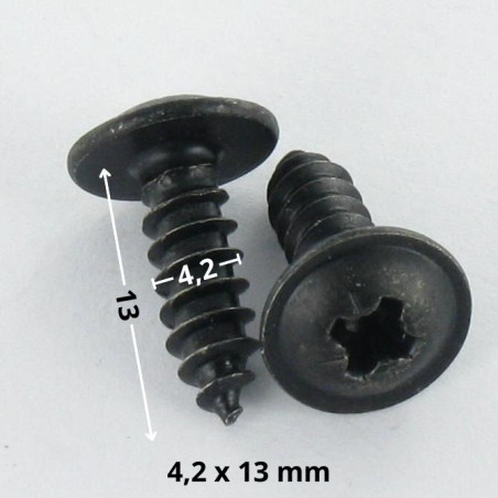 1 x Vite Per Lamiera Testa Poelier Larga Pozy 4,2 x 13 Acciaio Zincato Nero