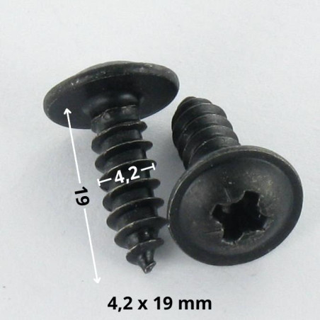 1 x Vite Per Lamiera Testa Poelier Larga Pozy 4,2 x 19 Acciaio Zincato Nero