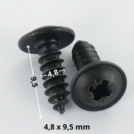 1 x Vite Per Lamiera Testa Poelier Larga Pozy 4,8 x 9,5 Acciaio Zincato Nero A/POINT