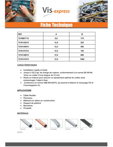1 x Fascette In Acciaio Inox nylon bianco 12,5...