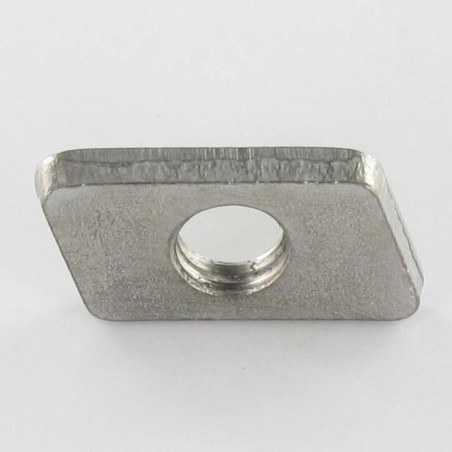 1 x Dado per guida Acciaio Inox A2 13X27X4 M8 BORDO AFFILATO