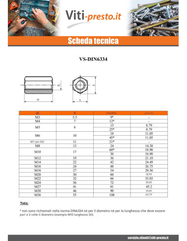 1 x Distanziatore Esagonale Acciaio Inox A4 M24...