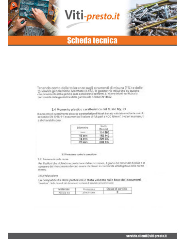 1 x Bullone (Venduto Con Dado) Telaio M16X400...
