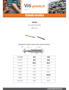 Vite Manicotto M4 Ottone Per Stringere 6 con 10 2