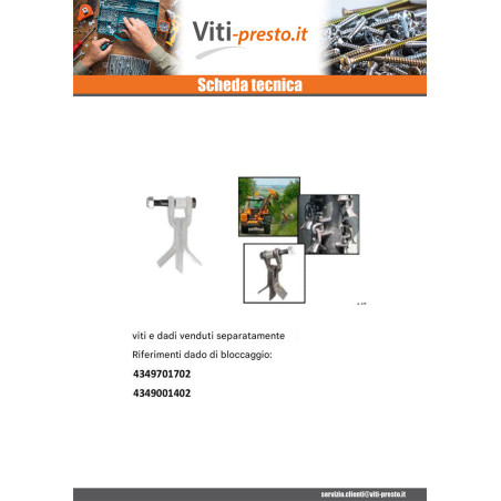 1 x Vite ROTORE TIMBRO 9/19X3"1/2 Classe 10.9 Acciaio Grezzo