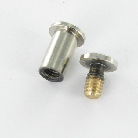 1 x Vite Manicotto M4 Ottone Nichelato Per Stringere 6 con 10