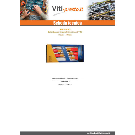 1 x Set di 5 Cacciavite Per elettricista