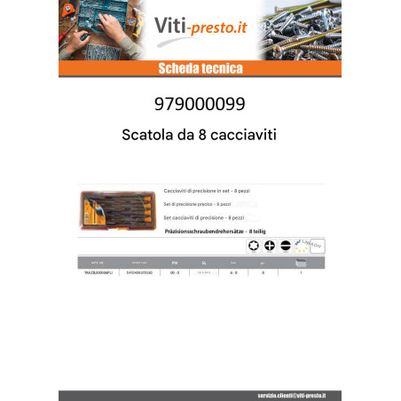 1 x GIOCO 8 Cacciavite precisione PH-SL-TX