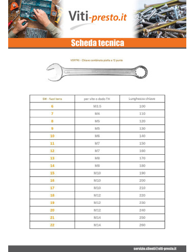 1 x Chiave combinata 8 Per Vite Testa Esagonale...