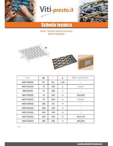 1 x PIATTO con CHIODO Sendzimir 106X100