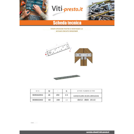 1 x Piastra ASSEMBLAGGIO Sendzimir 60X240