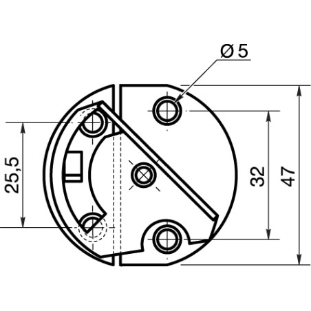 1 x Ferramenta per tavolo rotonda Diametro 47 Zincate 2 pezzi