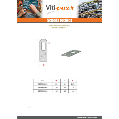1 x Piastra Porta CAPPOTTO Zincate 20X60